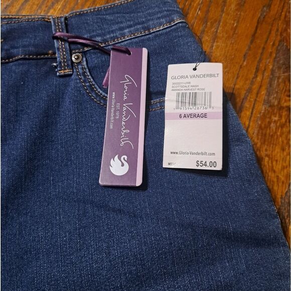 Gloria Vanderbilt Blue Skinny Jeans with Floral Embroidery - Picture 3 of 8